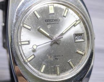 Rare Vintage Seiko 5 Automatic Day Date Movement Number 7005A Japan Made Men's Watch Free Shipping