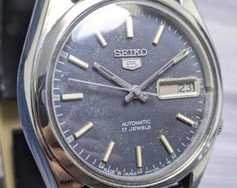 Rare Vintage Seiko 5 Automatic Day Date Movement Number 7009A Japan Made Men's Watch Free Shipping