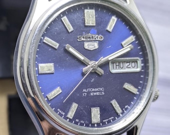 Rare Vintage Seiko 5 Automatic Day Date Movement Number 7009A Japan Made Men's Watch Free Shipping