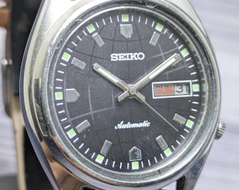 Rare Vintage Seiko 5 Automatic Day Date Movement Number 7009A Japan Made Men's Watch Free Shipping