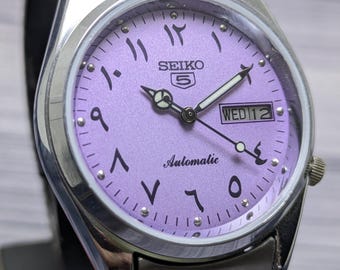 Rare Vintage Seiko 5 Automatic Day Date Movement Number 7009A Japan Made Men's Watch Free Shipping