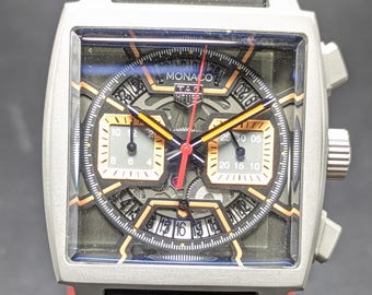 Vintage refurbished Monaco tag heuer Chrono graph with date indicator Men's Watch silver Dial men's watch free shipping