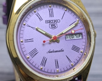 Rare Vintage Seiko 5 Automatic Day Date Movement Number 6309A Japan Made Men's Watch Free Shipping