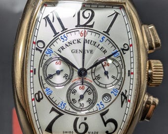 Vintage FRANCK MULLER GENEVE Chrono graph with date indicator Men's Watch silver Dial men's watch free shipping