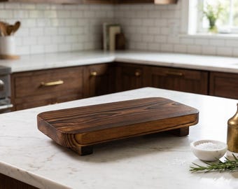 Wood Risers Display Stand, Small Wooden Soap Tray, Kitchen Bathroom Counter, Farmhouse Style