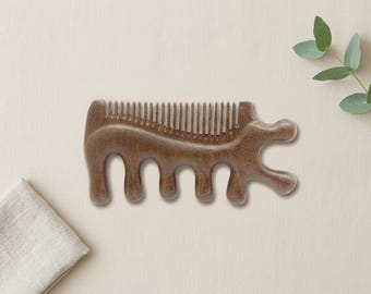 Wooden Scalp Massager Comb – Sandalwood Wide Tooth – For Men Women – Gua Sha Tool