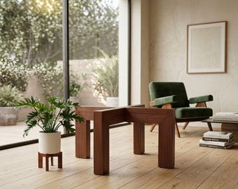 Solid Pine Wood Plant Stand, Modern Minimalist Indoor Planter Holder