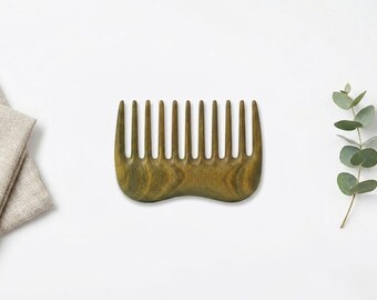 Wide Tooth Wooden Hair Comb, Gentle Detangler for Thick Curly Wavy Hair