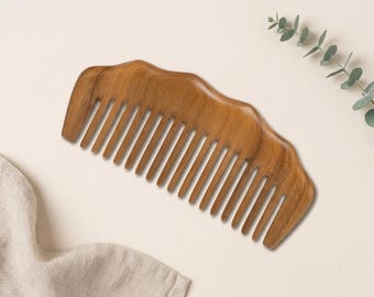 Wooden Wide Tooth Comb – Scalp Massage Oil Distribution – For Women – Detangling Natural Tool