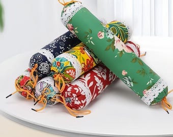 Almohada tradicional china de hierbas para dormir, cojín con estampado floral, almohadón para la recuperación de la salud.
