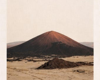 Póster del paisaje volcánico de Lanzarote / Lámina decorativa minimalista para pared con temática de viajes