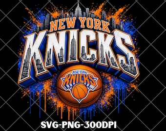 Knicks Basketball PNG, New York Basketball Design, High Resolution Sublimation (Digital Download)