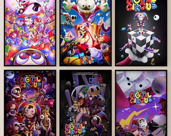 The Amazing Digital Circus Poster, Anime Wandkunst Dekor, Leinwanddruck, Ungerahmt Anime Wanddekor, Schlafzimmerdekoration, Geschenk für Anime Fans
