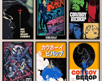Cowboy Bebop Poster, Anime Wandkunst Dekor, Leinwanddruck, Ungerahmt Anime Wanddekor, Schlafzimmer Dekoration, Geschenk für Anime Fans