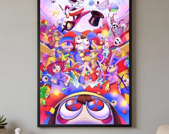 The Ämäzïng Dïgïtal Cïrcüs poster, Anime Wall Art Decor, Canvas Print, Unframed Anime Wall Decor, Bedroom Decoration, Gift for Anime Fans