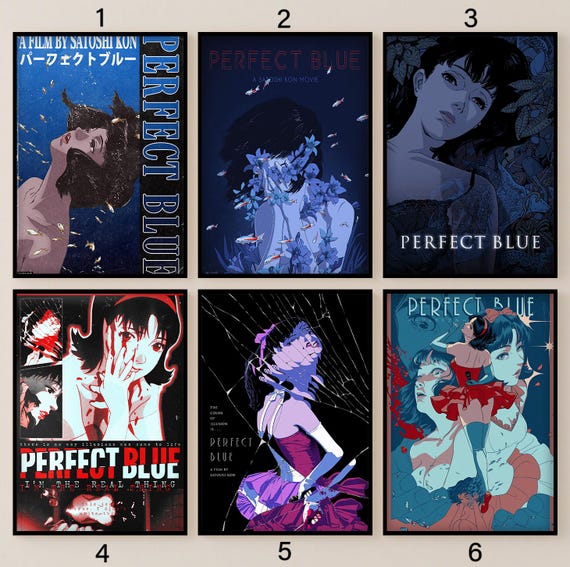 Perfect Blue Poster, Anime Wall Art Decor, Canvas Print, Unframed Anime Wall Decor, Bedroom Decoration, Gift for Anime Fans