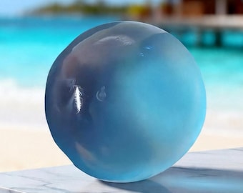 手作り麦芽糖ストレスボール：ゆっくりと膨らむシーブルーのスクイーズトイ