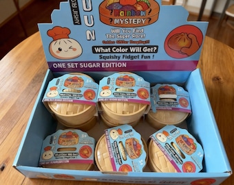 Scatola a sorpresa Rainbow Mystery Bun - Giocattolo antistress morbido a lento rimbalzo per alleviare lo stress