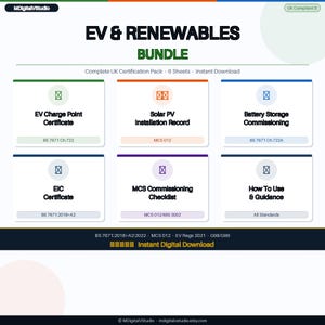 EV & Renewables Bundle | Solar Pv Battery Storage Charge Point Eic Mcs | Google Sheets UK