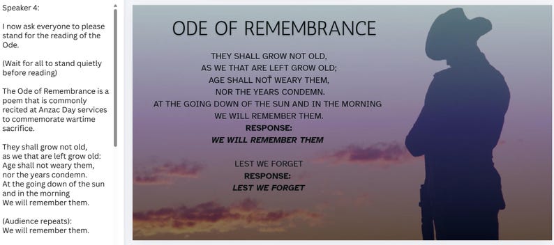 Editable ANZAC School Assembly Canva Template With Speaker Notes, Bugle ...