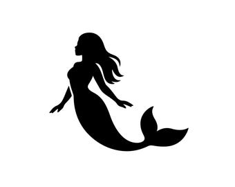 Sirena SVG / PNG / DXF / EPS / JPEG / Sirena / Imágenes prediseñadas de sirena / Archivo Cricut de fantasía / Silueta de sirena / 300 DPI / Descarga instantánea