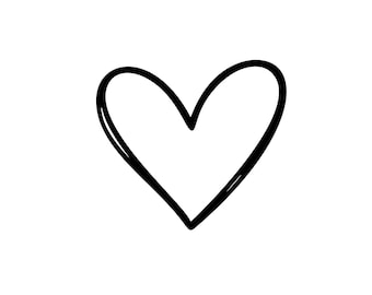Corazón SVG / PNG / DXF / EPS / JPEG / Archivo de corte de corazón simple / Corazón de San Valentín / Corazón minimalista / Imágenes prediseñadas de corazón romántico / Descarga instantánea