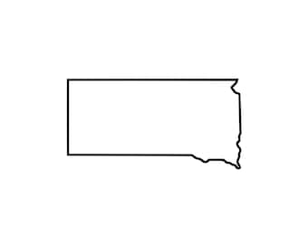 South Dakota Outline | Svg | Png | Dxf | Eps | Jpeg | | South Dakota Map Clipart | USA | Mount Rushmore State | 300 DPI | Instant Download