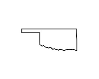 Omtrek Svg Oklahoma | png | Dxf | Eps | Jpeg-bestand | Kaart clipart Oklahoma | Overzicht staat Oklahoma | Vroege staat | 300 dpi | Direct downloaden