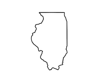 Contorno de Illinois / SVG / PNG / DXF / EPS / JPEG / Imágenes prediseñadas del mapa de Illinois / Contorno del estado de Illinois / Estado de la pradera / 300 DPI / Descarga instantánea
