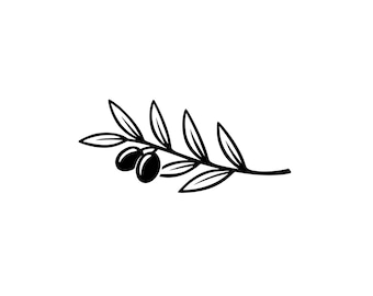 Olijftak Svg | png | Dxf | Eps | Jpeg-bestand | Olijftak Clipart | Botanische Cricut-bestand | Natuurontwerp | 300 dpi | Direct downloaden