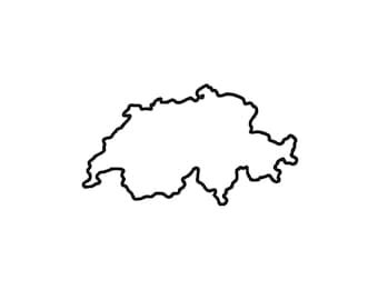 Contorno della Svizzera Svg / Png / Dxf / Eps / Jpeg / Clipart mappa della Svizzera / Contorno del paese svizzero / Viaggi / 300 DPI / Download immediato
