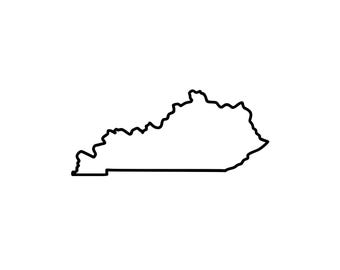 Mapa de Kentucky en formato SVG/PNG/DXF/EPS/JPEG / Imágenes prediseñadas / Kentucky / Diseño del estado de Bluegrass / 300 DPI / Descarga instantánea