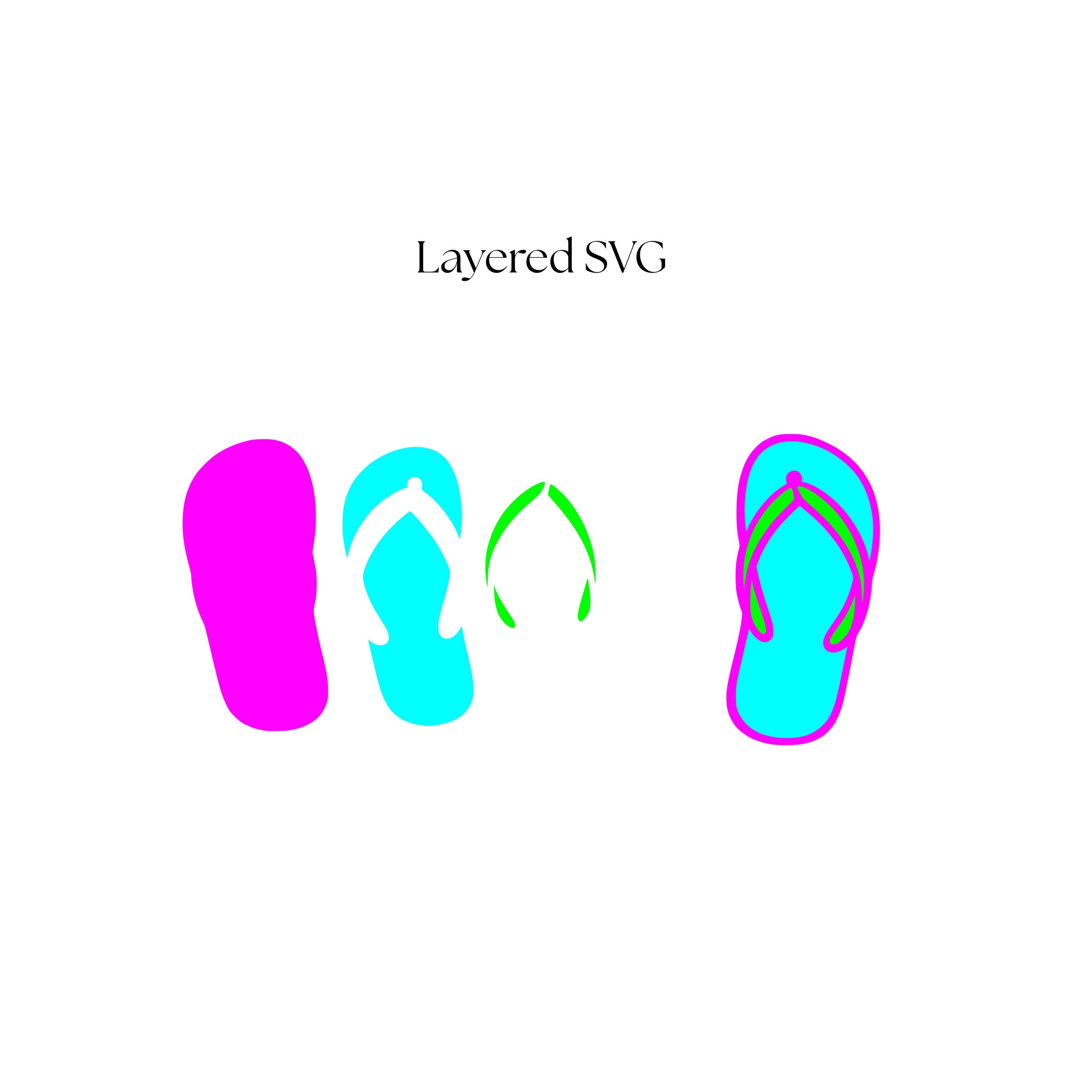 Flip Flops | Layered | Svg | Png | Dxf | Eps | Jpeg | Sandals Clipart ...