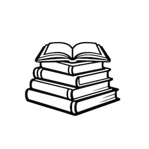 Bokstapel Svg | Png | Dxf | Eps | Jpeg | Staplade böcker Clipart | Läsning | Biblioteksböcker | Lärardesign | 300 DPI | Direktnedladdning