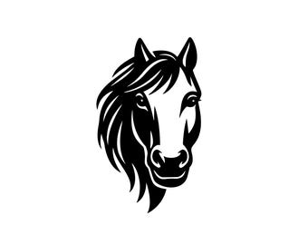Paard gezicht Svg | png | Dxf | Eps | Jpeg-bestand | Clipart paardenhoofd | Cricut-bestand voor paardensport | Paard | Boerderijdier | 300 dpi | Direct downloaden