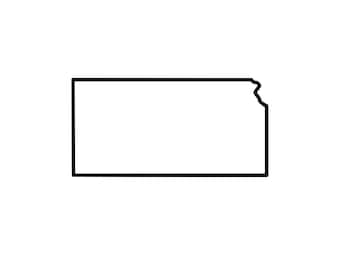 Overzicht Kansas | Svg | png | Dxf | Eps | Jpeg-bestand | Kansas kaart clipart | Staat VS | 300 dpi | Direct downloaden