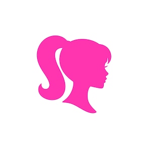 Modedockahuvud Svg | Png | Dxf | Eps | Jpeg | Rosa docksilhuett | Clipart | Glam Flicka | Hästsvansdocka | 300 DPI | Direktnedladdning