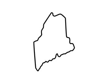 Overzicht Maine | Svg | png | Dxf | Eps | Jpeg-bestand | Maine kaart clipart | Overzicht staat Maine | Ontwerp met dennenboom | 300 dpi | Direct downloaden