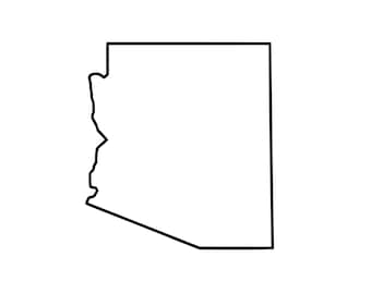 Contorno de Arizona SVG / PNG / DXF / EPS / JPEG / Imágenes prediseñadas de mapa de Arizona / Contorno del estado de Arizona / Estado del Gran Cañón / 300 DPI / Descarga instantánea