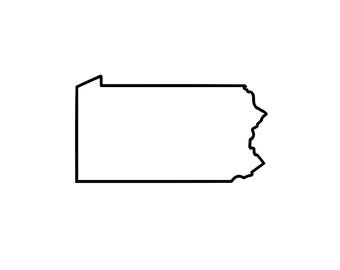 Overzicht Pennsylvania | Svg | png | Dxf | Eps | Jpeg-bestand | Clipart kaart Pennsylvania | Staat VS | Keystone-status | 300 dpi | Direct downloaden