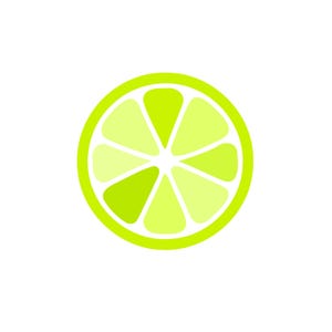 May include: A flat, circular graphic illustration of a lime slice. The design features a thick, vibrant lime-green outer rind and eight distinct, wedge-shaped segments in varying shades of pale yellow-green and bright lime-green.
