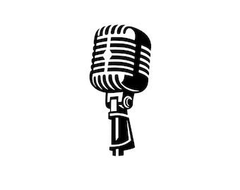 Micrófono SVG / PNG / DXF / EPS / JPEG / Clip art de micrófono / Archivo Cricut para micrófono de podcast / Micrófono musical / 300 DPI / Descarga instantánea