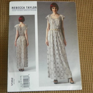 Patrón de vestido Vogue V1352 de Rebecca Taylor, talla 8-16