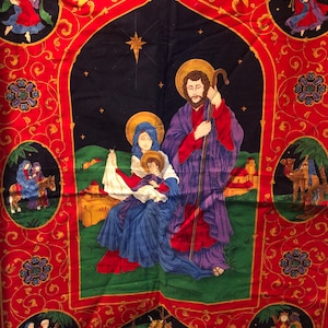 Vintage Rare Nativity Christmas  Panel to Sew Christmas Door Panel/Wall Panel