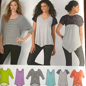 Simplicity 1463 Pattern with Batwings Sleve Pullover Tops Sizes XXS-XXL