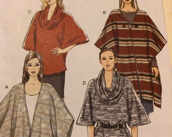 Butterick 5993 Pullover Cowl Tunic Fast&Easy Sizes XSmall Small Medium