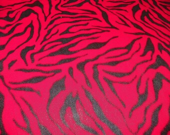 Zebra Fleece Fabric  Dark Red and Black Sold by the Yard Perfect for a Little Girls Poncho  Jacket or Pillows