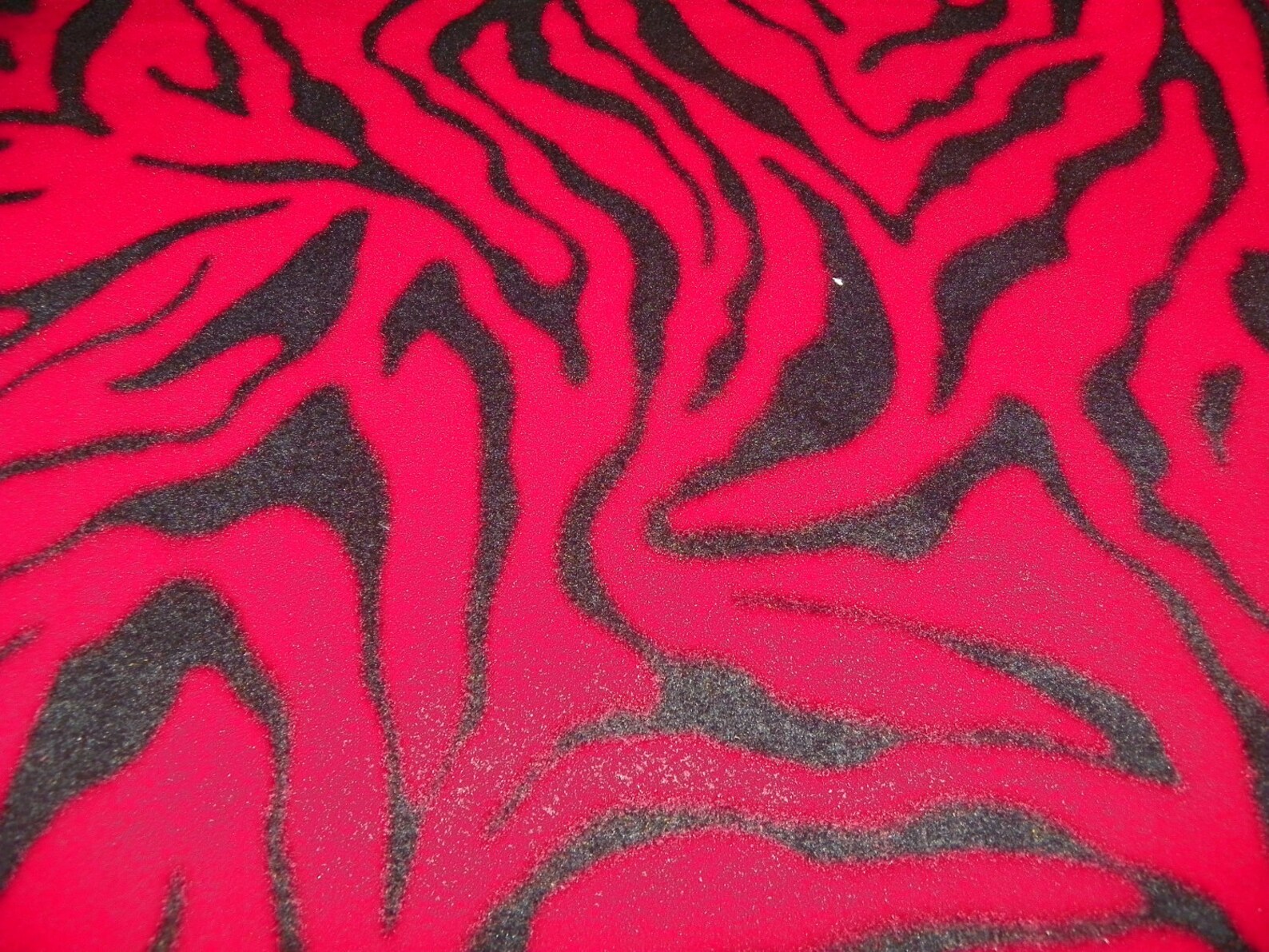 Zebra Fleece Fabric Dark Red and Black Sold by the Yard Etsy