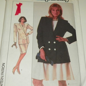 Vintage Simplicity 8385 Skirt Jacket Suit Pattern Size 10 Uncut