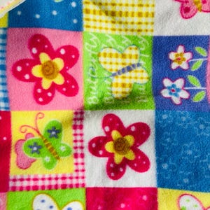 Patch Fleece Fabric Flowers Butterflies & More 36”x63”